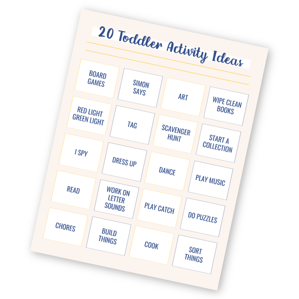 list of activity ideas for toddlers
