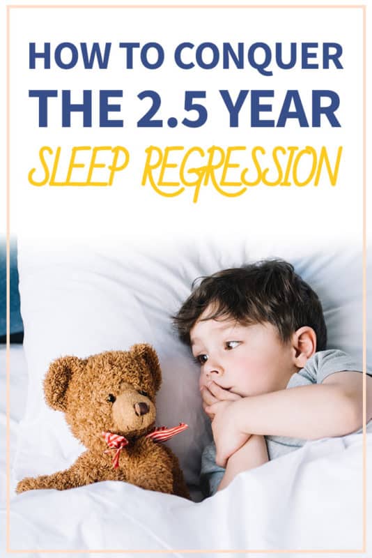 Pinterest image about the 2.5 year sleep regression