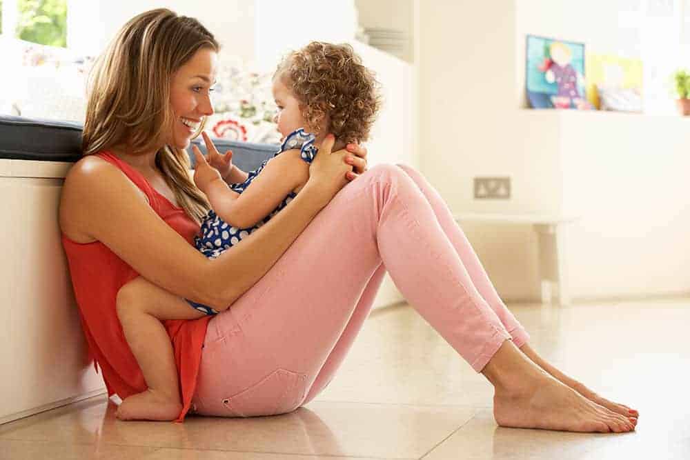calm mom with toddler