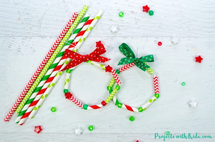 Image for Easy Kid Made Wreath Ornaments with Paper Straws