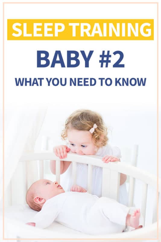 Pinterest image about how to sleep train your second child