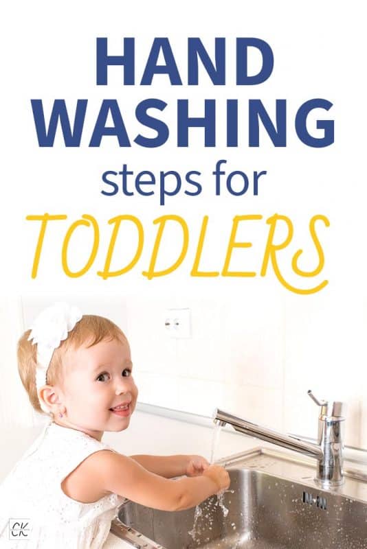 toddler washing hands