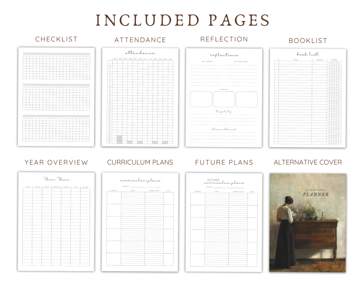 homeschool planner pages