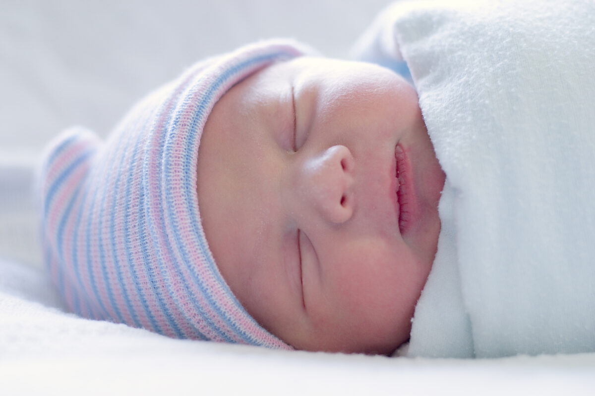 little baby swaddled
