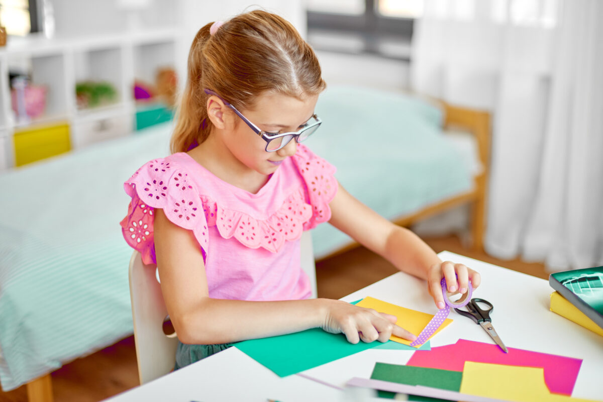 teen doing craft