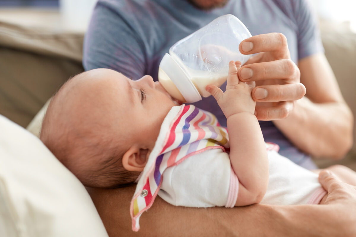 baby drinking bottle