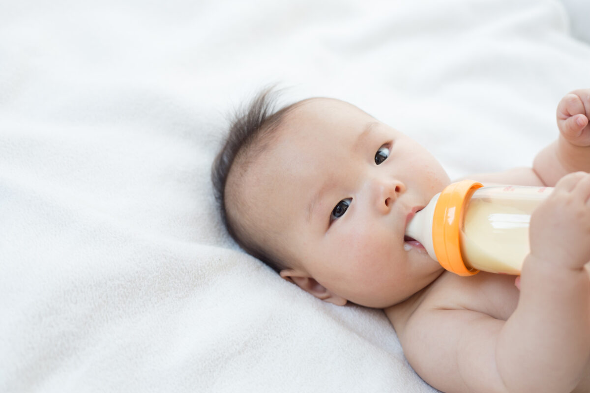 baby drinking bottle