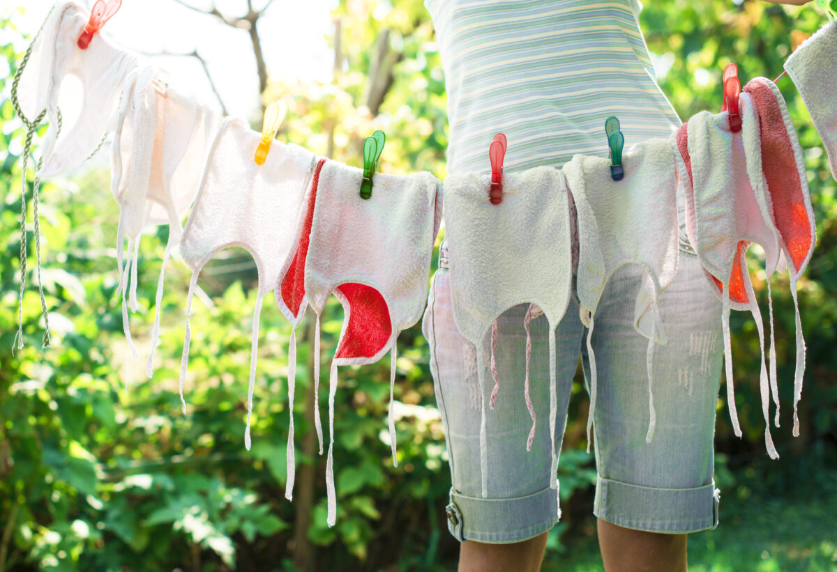 baby bibs on washing line