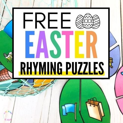Image for Easter Egg Rhyming Puzzles FREE PRINTABLE
