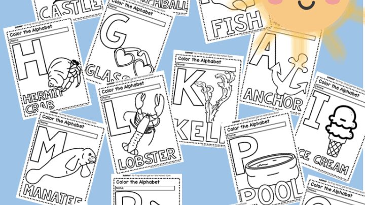 Image for Free Printable Summer 26 Page Alphabet Coloring Book