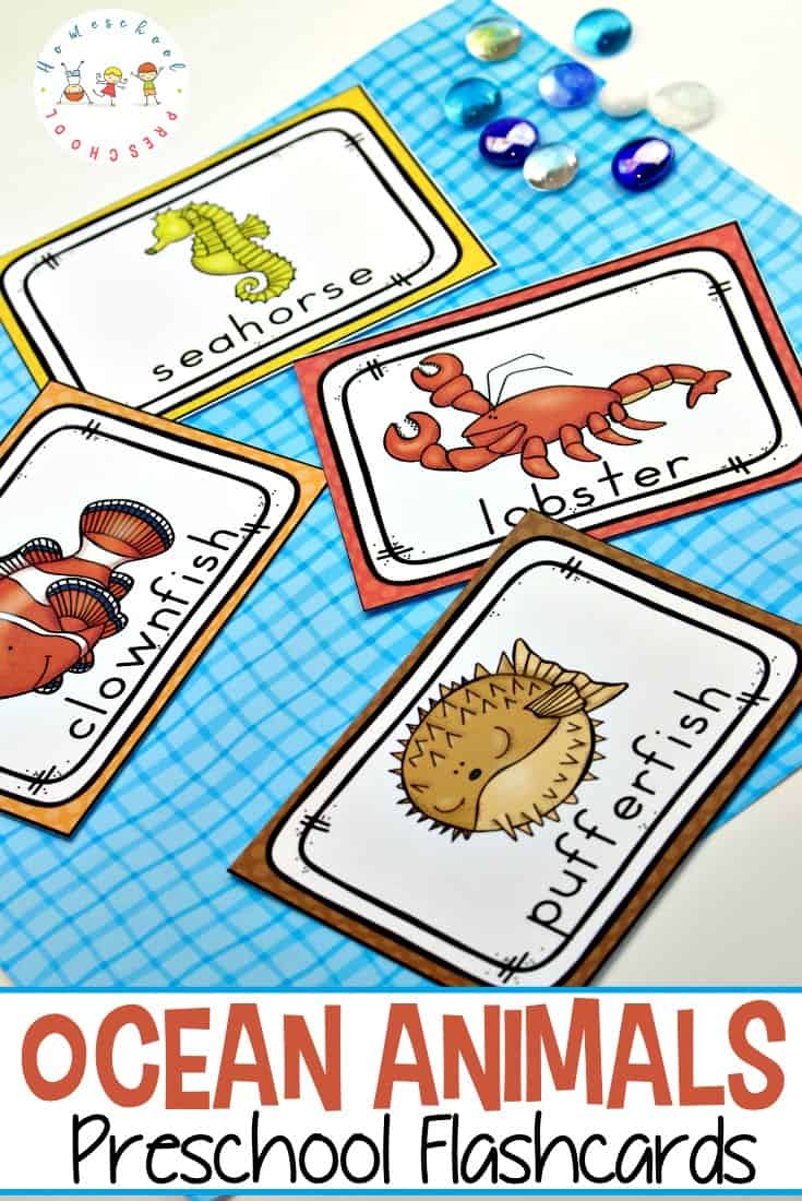 Image for Free Printable Ocean Animals Flashcards for Preschoolers