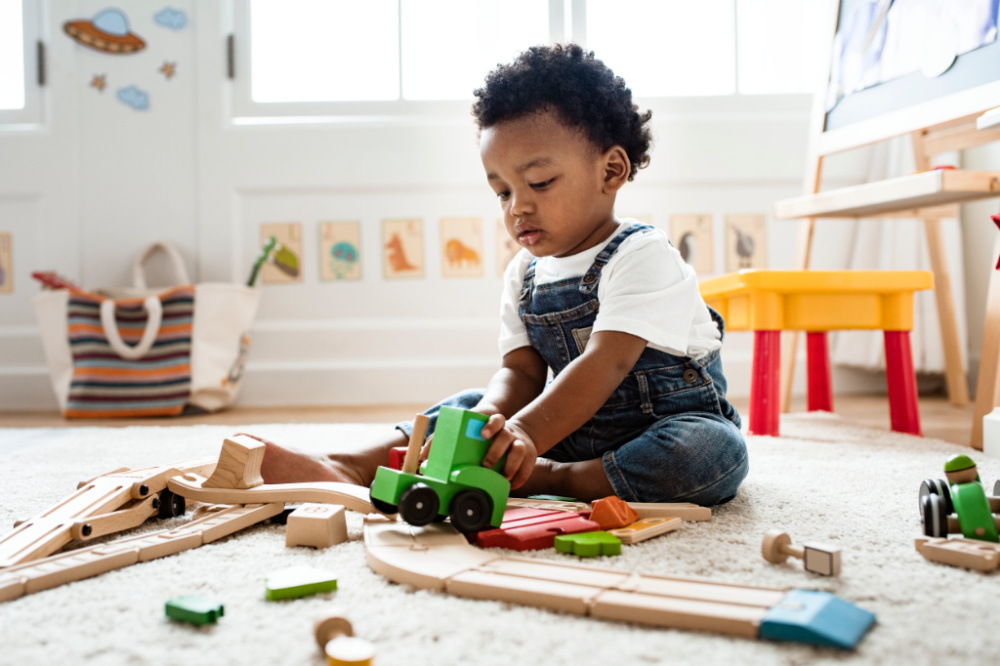 child playing independently