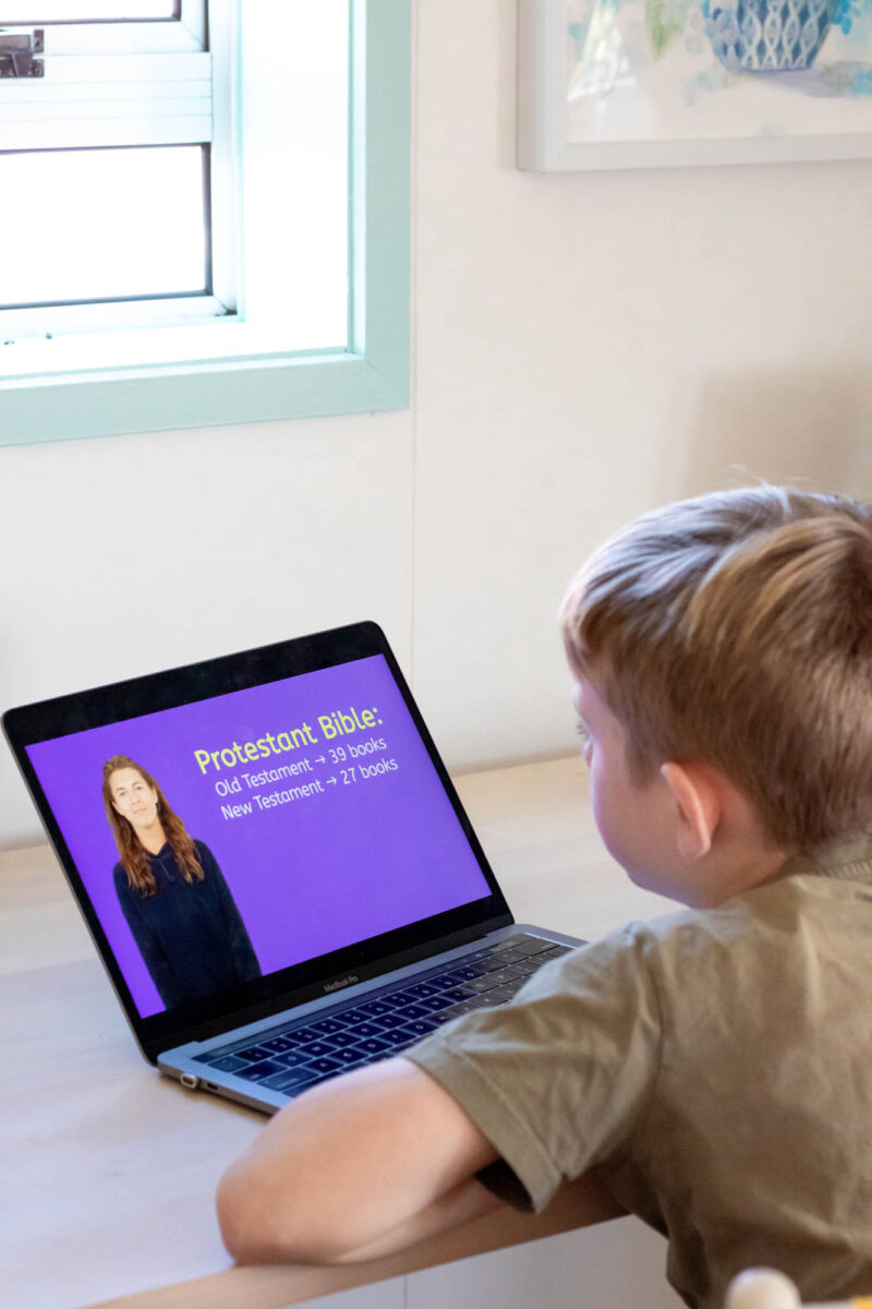 young boy watching miacademy video