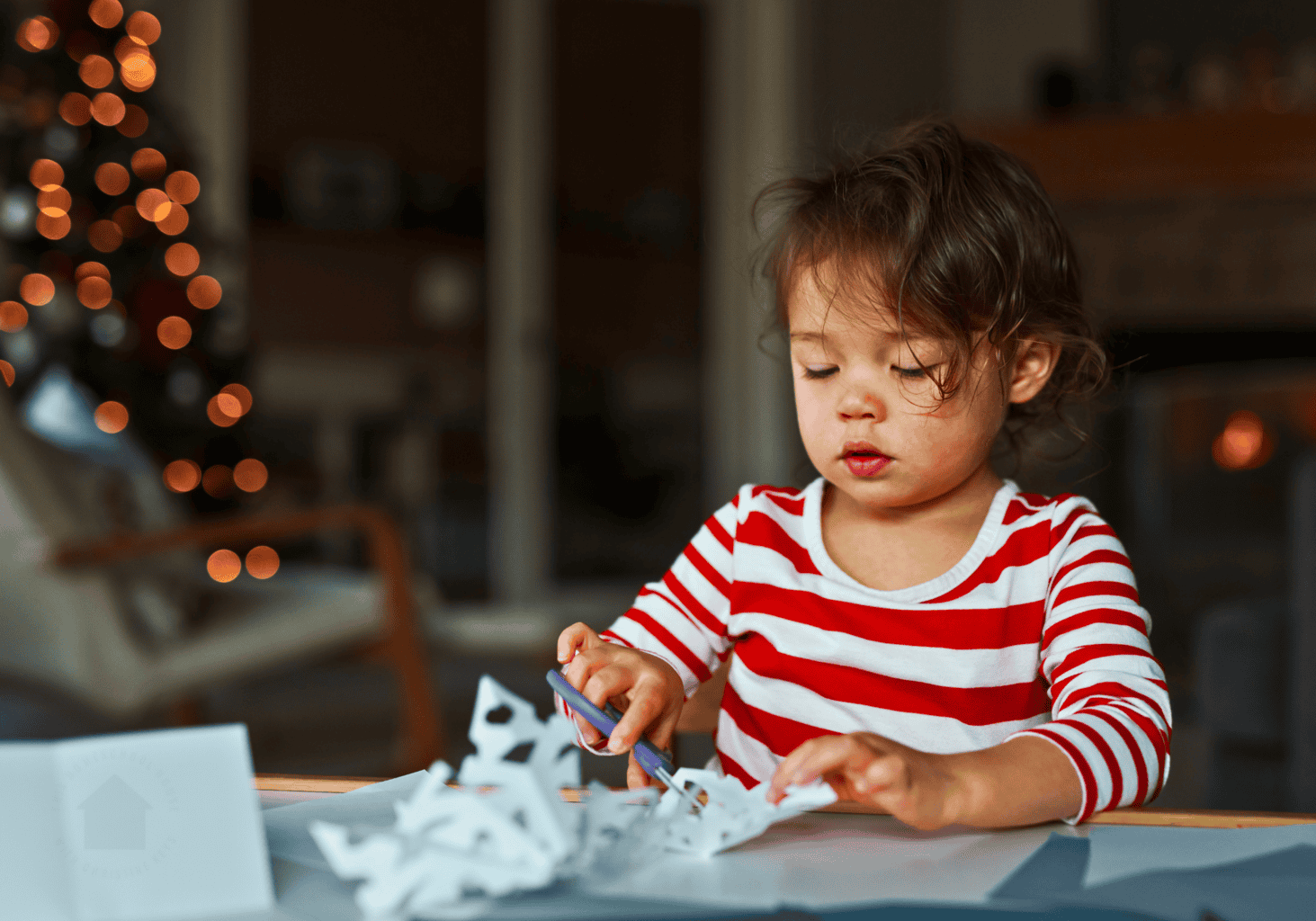 toddler xmas crafts being done