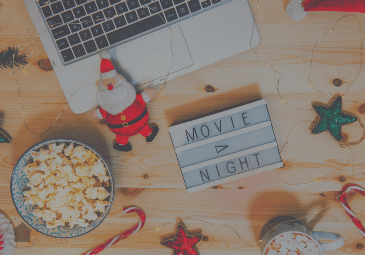 christmas movie flatlay
