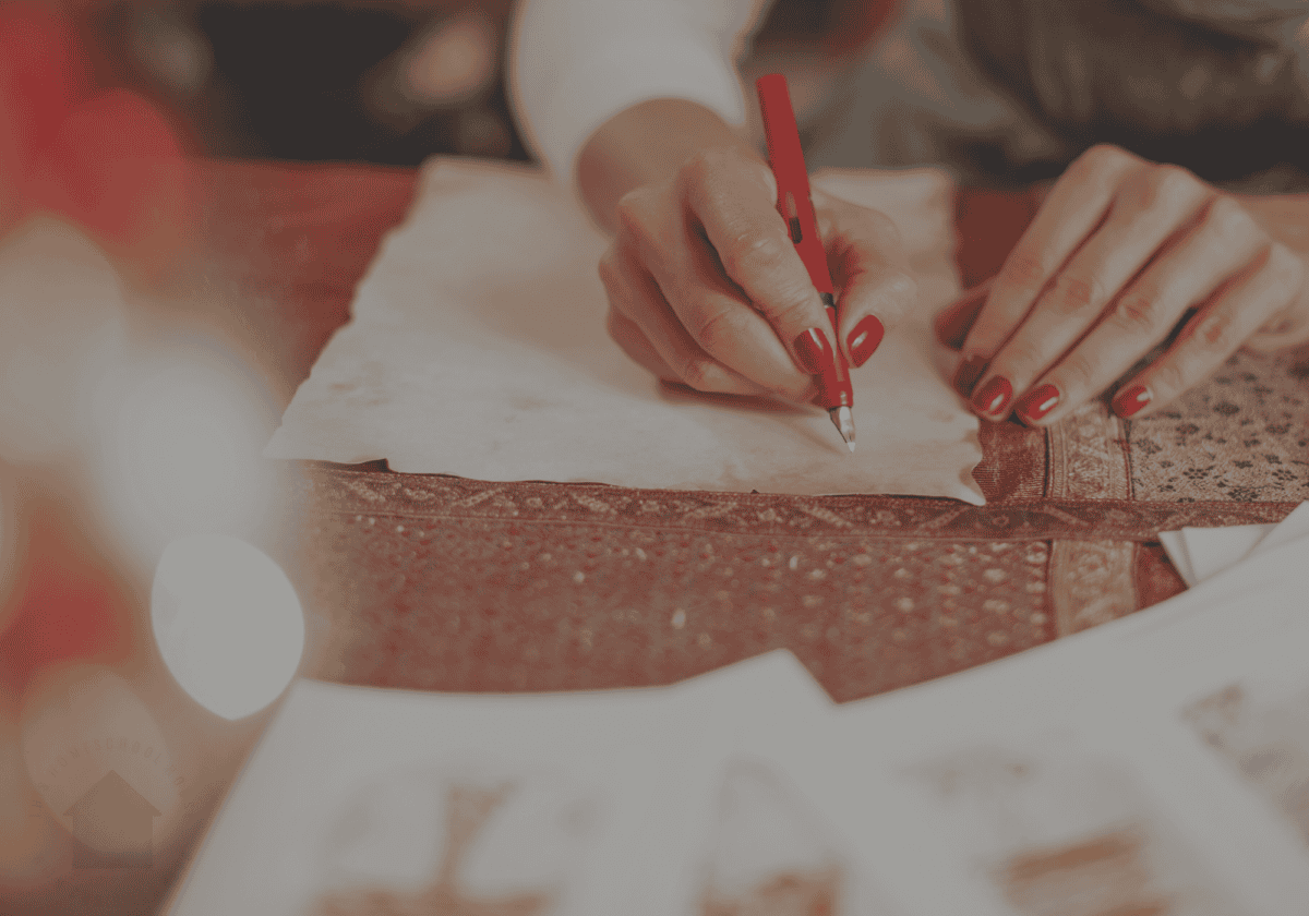 teen girl using christmas writing prompts to write a story