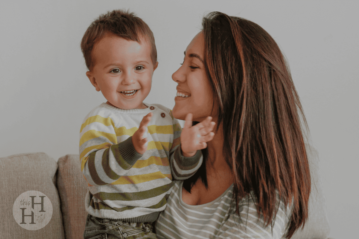 mom with toddler