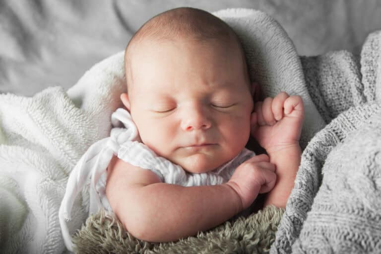 six week old baby sleeping