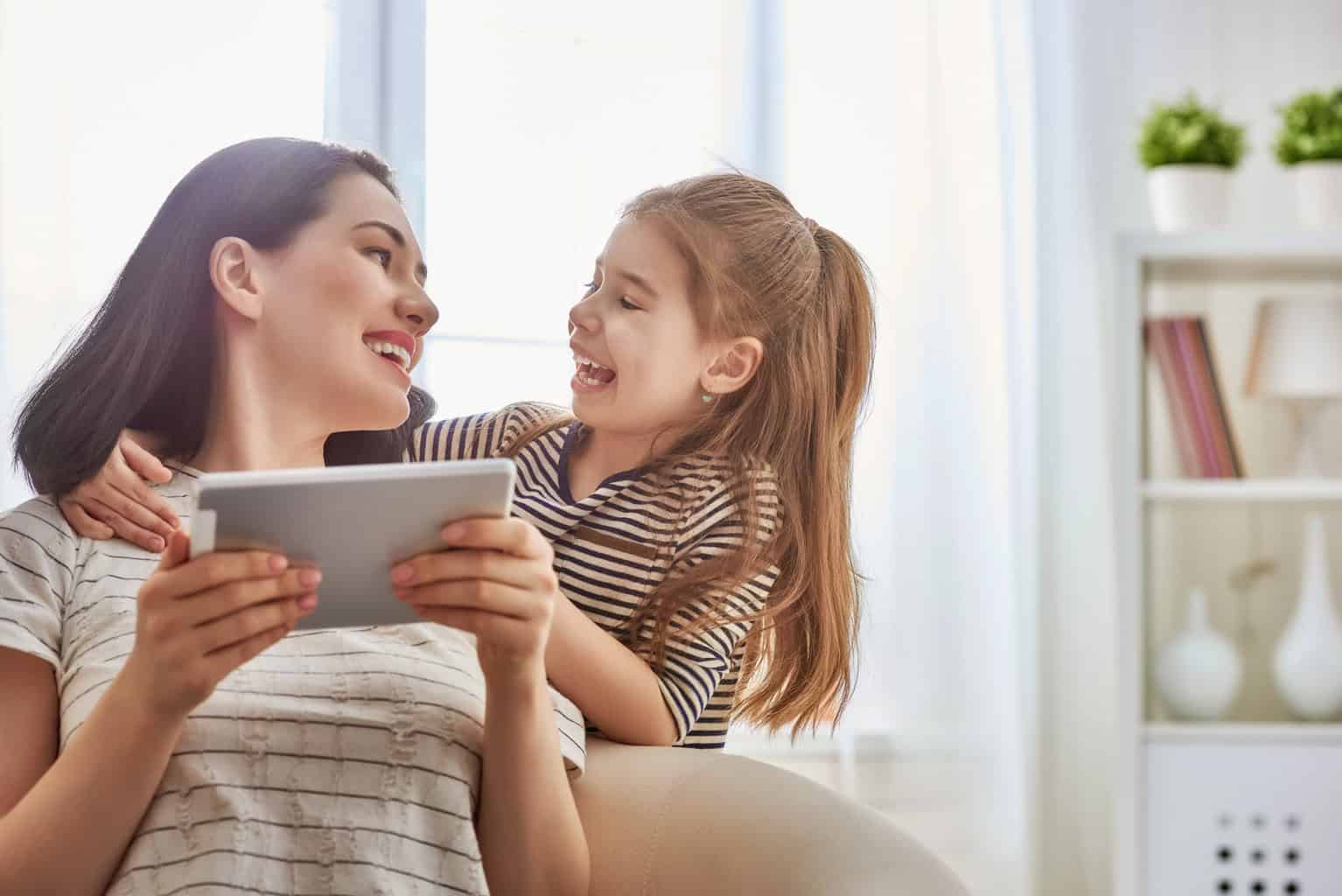 work at home mom with daughter