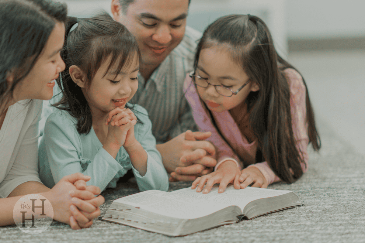 family reading the bible