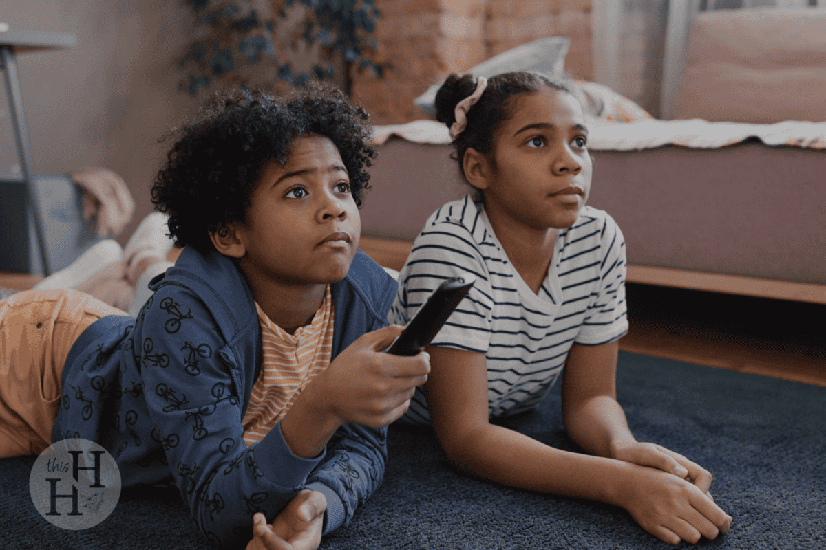 kids watching an educational film