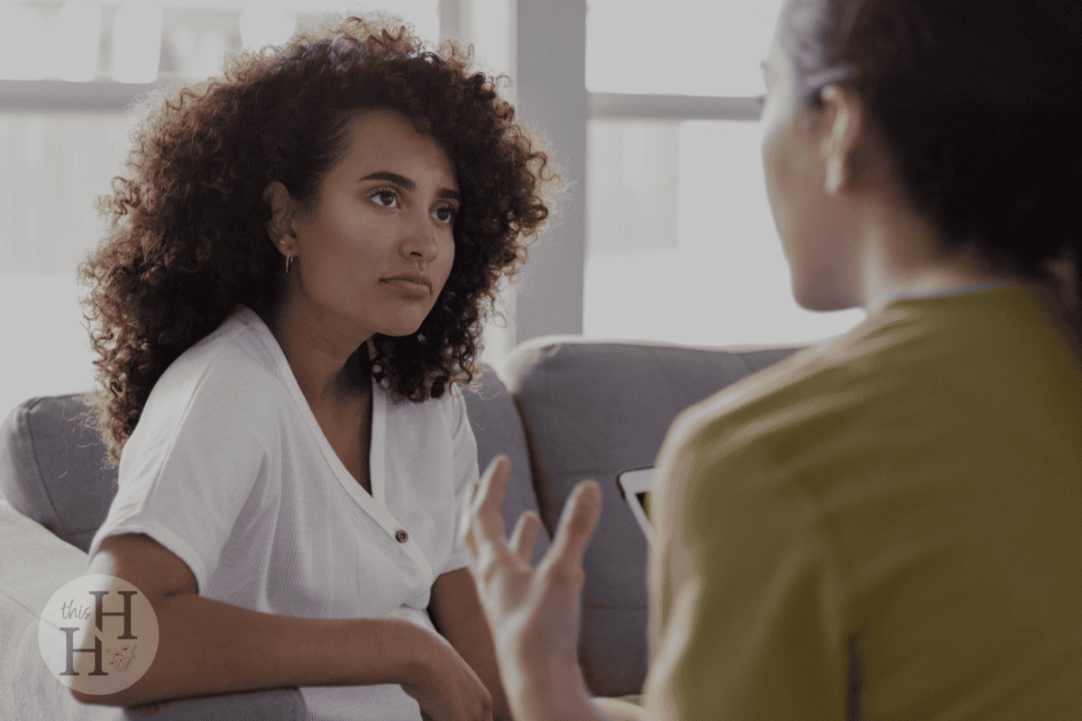 women having a conversation