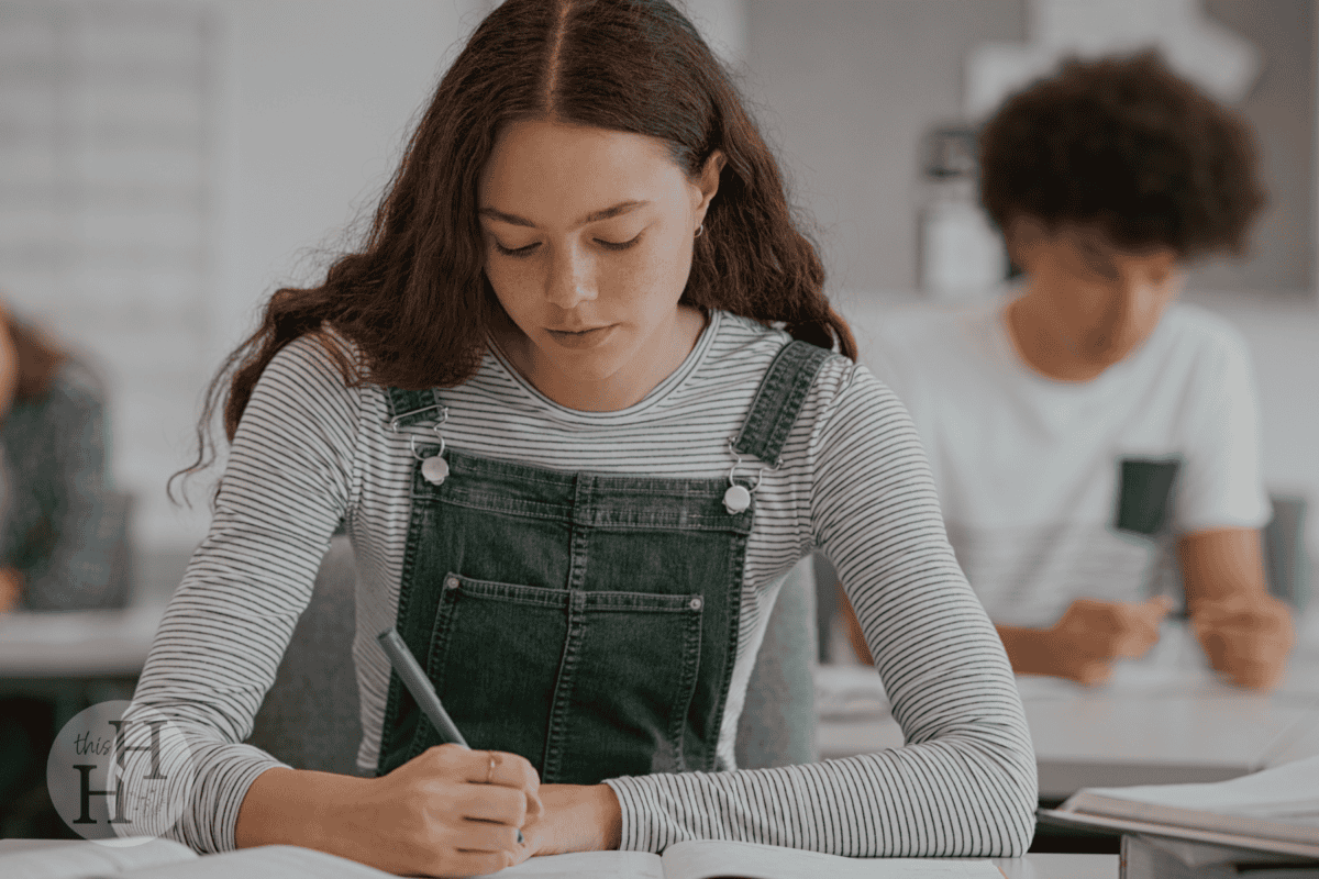 young girl in a classroom