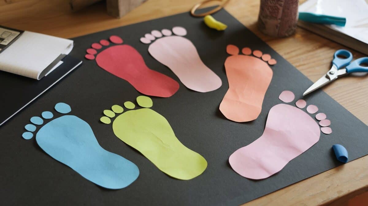 paper foot steps
