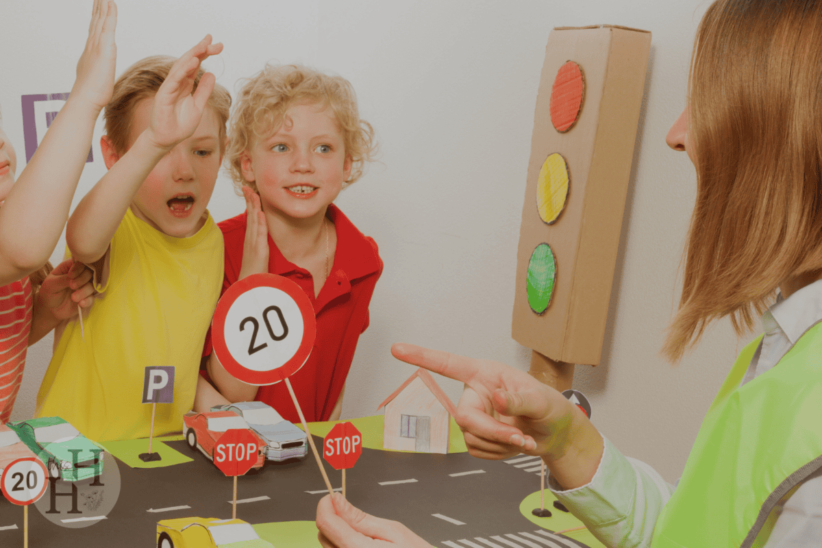 kids playing stop go game