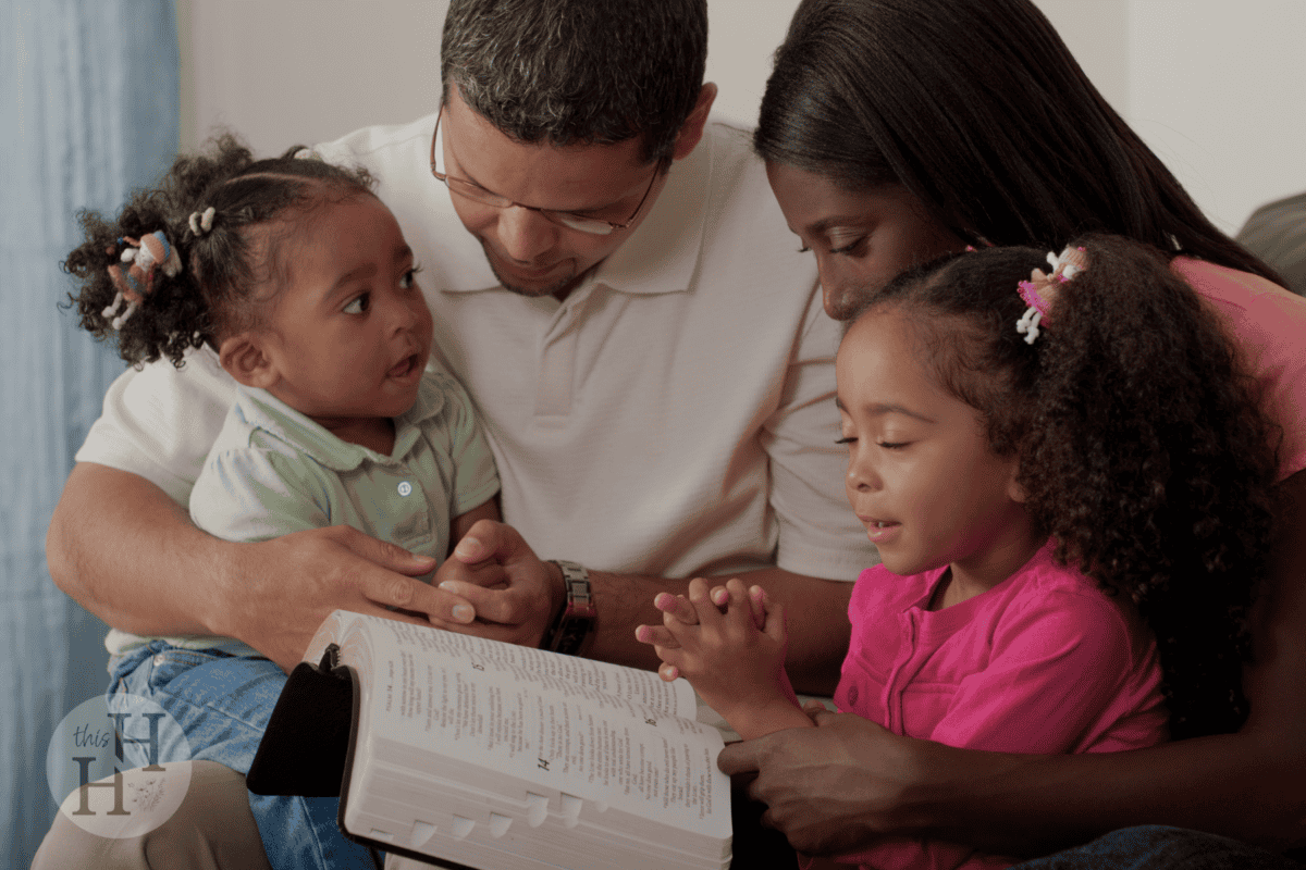 family reading the bible