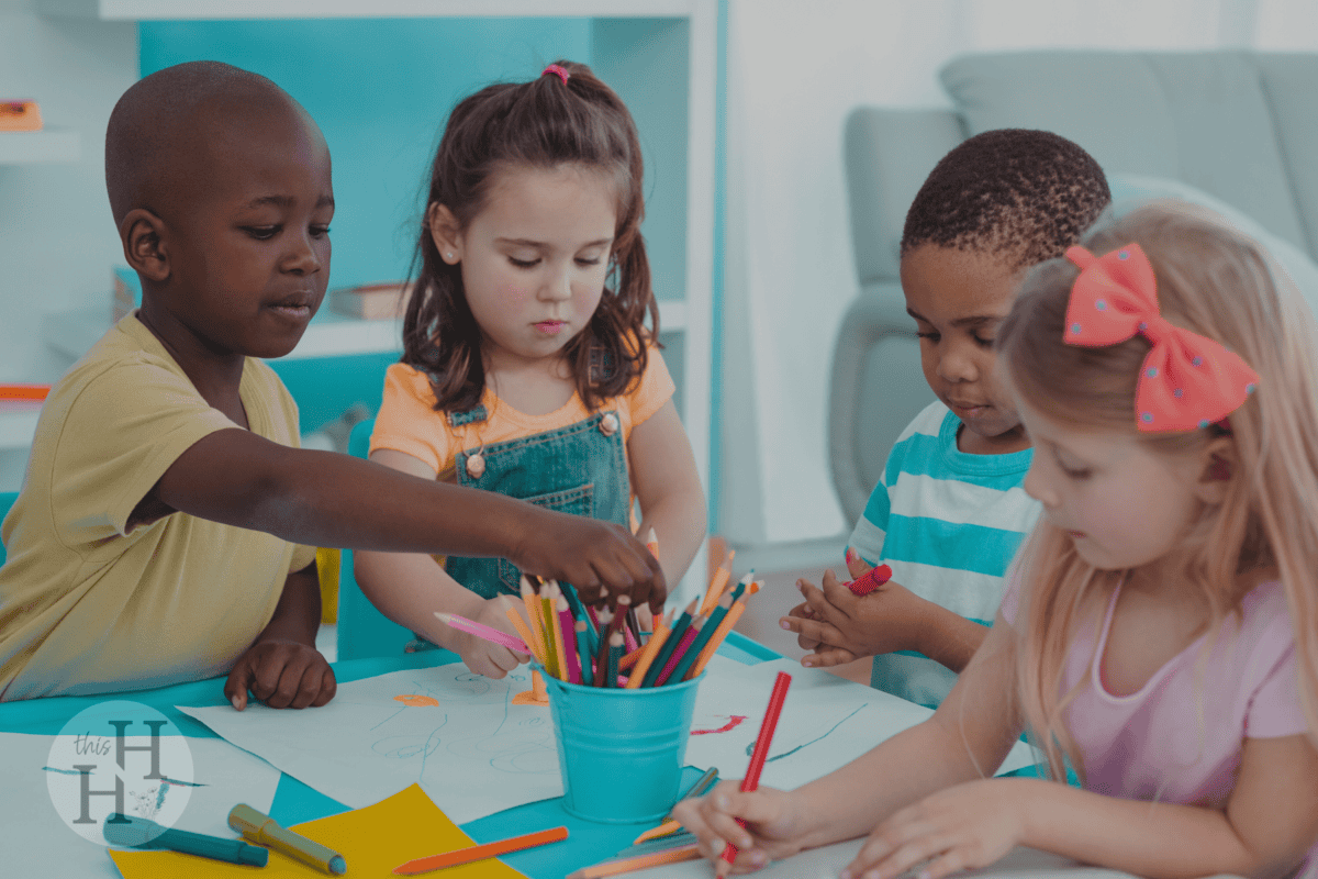 children doing a kindness craft activity