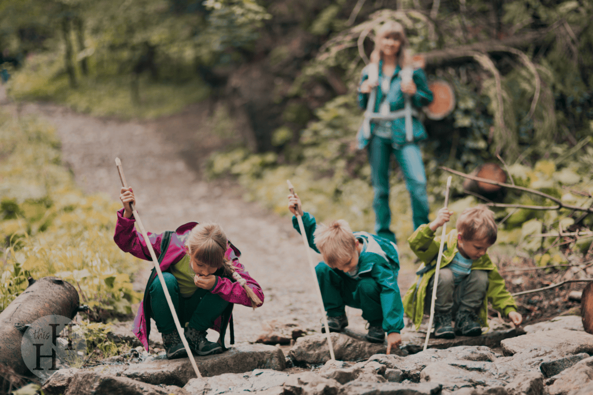 kids on a hike