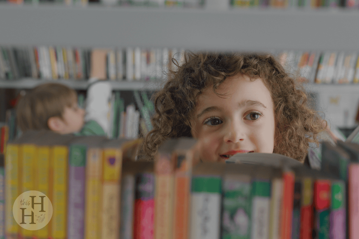 child at the library