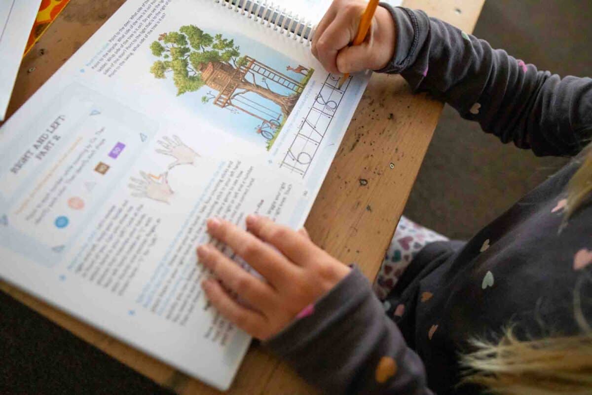 young girl doing math