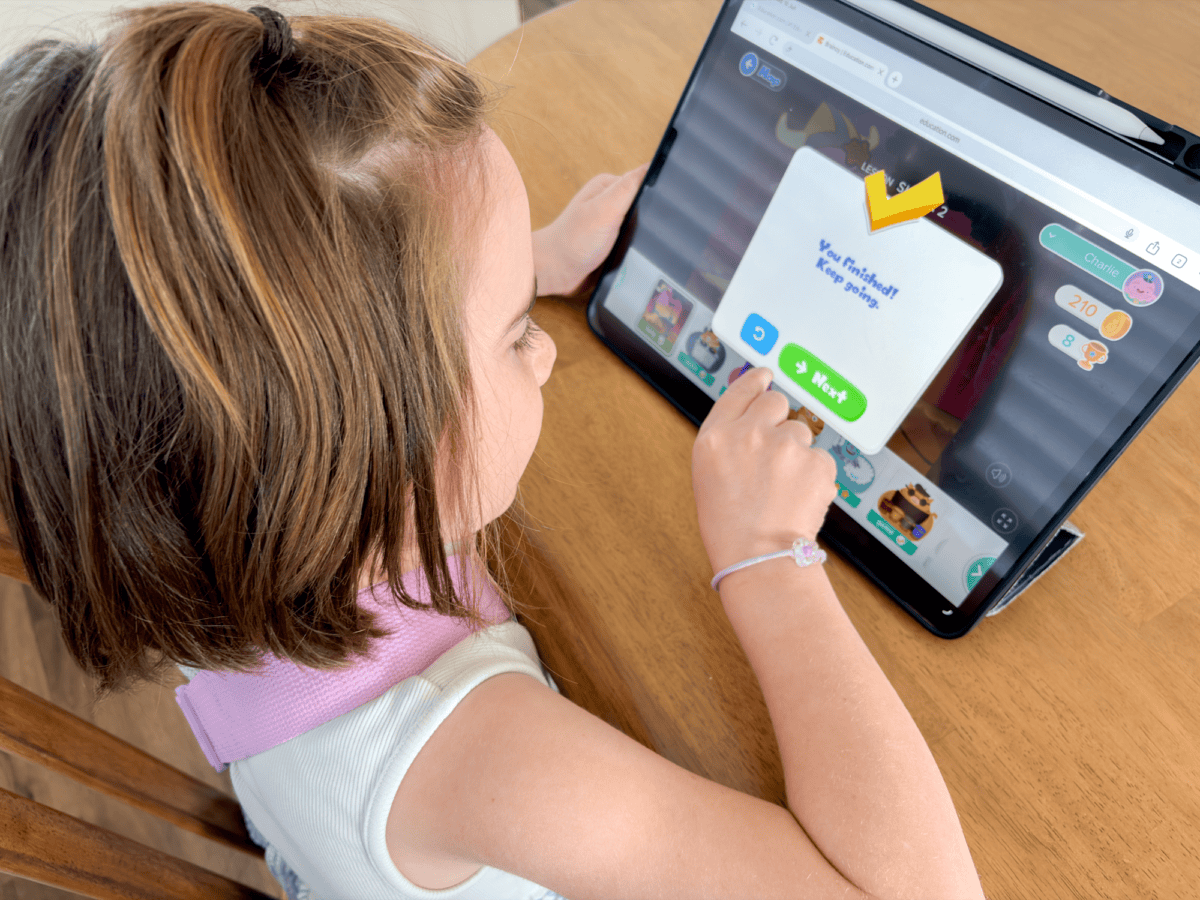 child playing educational games