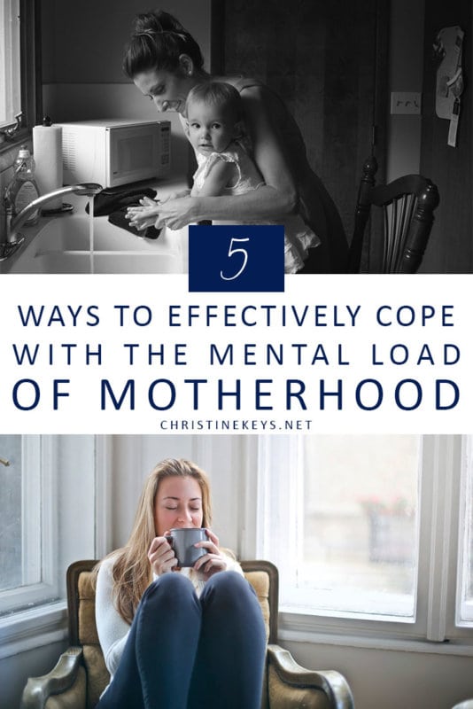 5 Ways to Effectively Cope With the Mental Load of Motherhood || Use these strategies to help manage the mental load that comes with being a mother. Stop feeling overwhelmed and start feeling productive! #motherhood #mentalload #mentalhealth #parenting #selfcare
