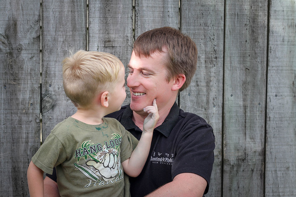 father and 4 year old son