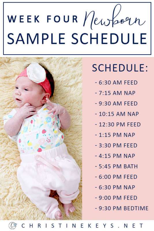 Week Four Newborn Sample Schedule || Find out what week four looked like for us and what schedule we followed. #parenting #baby #newborn #schedule #routine #sleep #babysleep #motherhood