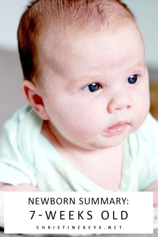 Newborn Summary: 7-Weeks Old || Read about the routine we're using at 7 weeks and how the week went. #newborn #7weeks #schedule #routine #sleep #babysleep #motherhood #parenting