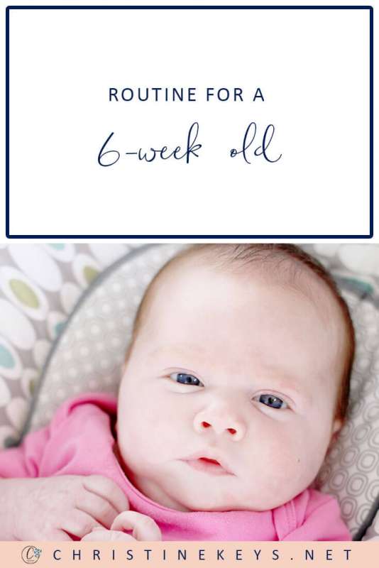 Routine for a 6-Week Old || Read about the routine we're following that got our baby girl to sleep through the night. #parenting #baby #newborn #babysleep #momsoncall #sleeptraining #schedule #sleepschedule