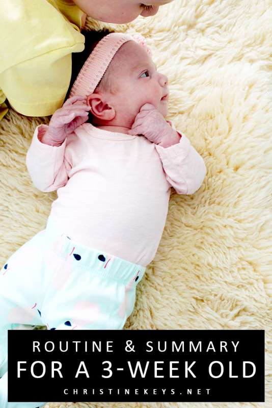 Pinterest graphic about a sleep schedule for a 3 week old